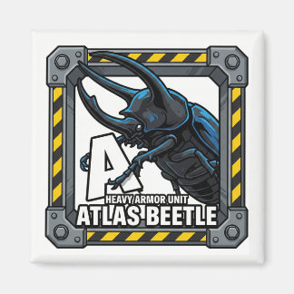 A staat voor Atlas Kever – GTA Stijl ABC Leren Magneet