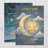 A Star is Born Baby Digitale Download Uitnodiging (Voorkant / Achterkant)