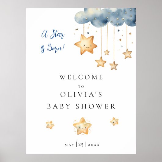 A Star is Born Baby Shower Welcome Poster (Voorkant)