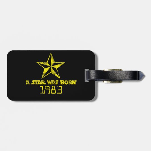  A Star werd in 1983 geboren als Yellow Star Bagagelabel (Achterkant horizontaal)
