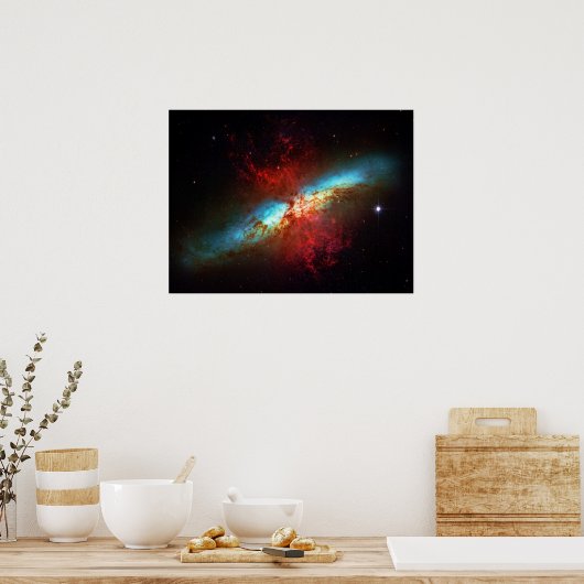 A Starburst Galaxy - Cigar Galaxy ruimtetoefoto Poster (Keuken)