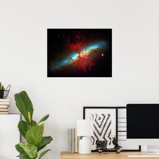 A Starburst Galaxy - Cigar Galaxy ruimtetoefoto Poster (Thuiskantoor)