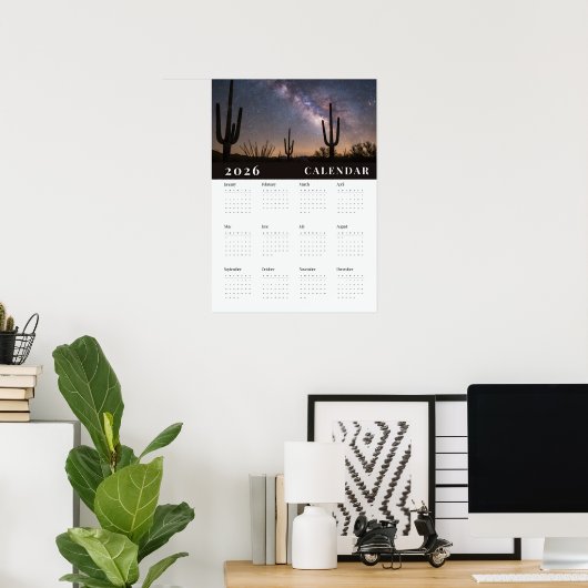  A starry night sky  photo 2026 white calender Poster (Thuiskantoor)