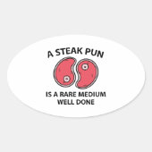A Steak Pun Ovale Sticker (Voorkant)