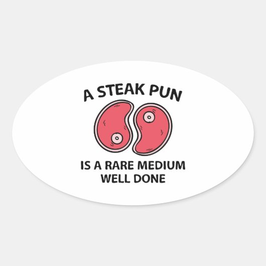 A Steak Pun Ovale Sticker (Voorkant)