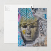 A stone lady face Abstract Mixed Media Collage Briefkaart (Voorkant / Achterkant)