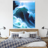 A storm by the sea AI image Canvas Afdruk (Insitu (Slaapkamer))