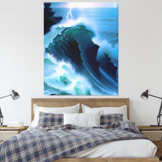 A storm by the sea AI image Canvas Afdruk (Insitu (Slaapkamer))