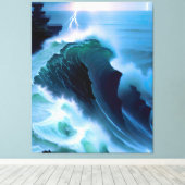 A storm by the sea AI image Canvas Afdruk (Insitu (Houten vloer))