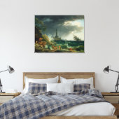  A Storm voor de Middellandse Zeekust Canvas Afdruk (Insitu (Slaapkamer))