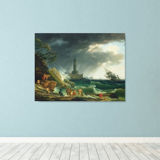  A Storm voor de Middellandse Zeekust Canvas Afdruk (Insitu (Houten vloer))