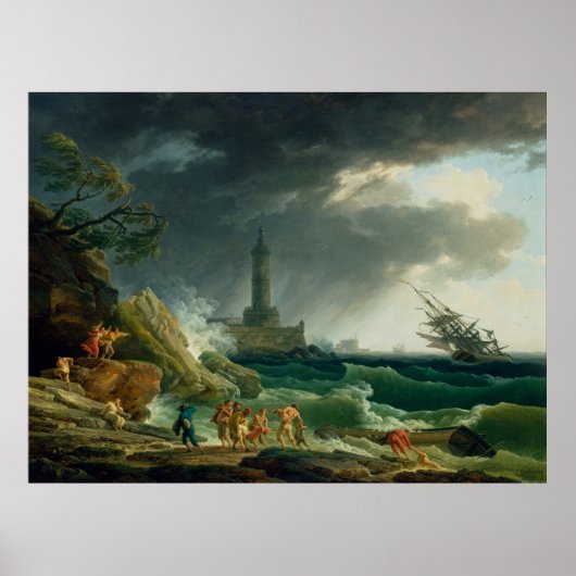 A Storm voor de Middellandse Zeekust Poster (Voorkant)
