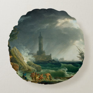 A Storm voor de Middellandse Zeekust Rond Kussen