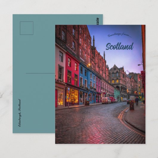 A Street in Edinburgh Scotland Briefkaart (Voorkant / Achterkant)