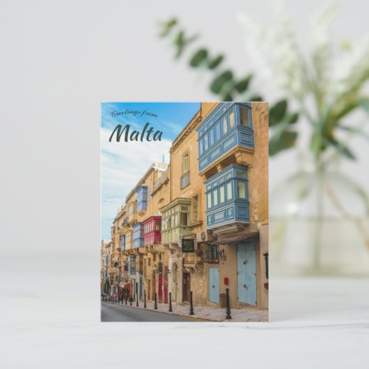 A Street in La Valletta Malta Briefkaart (Staand voorkant)