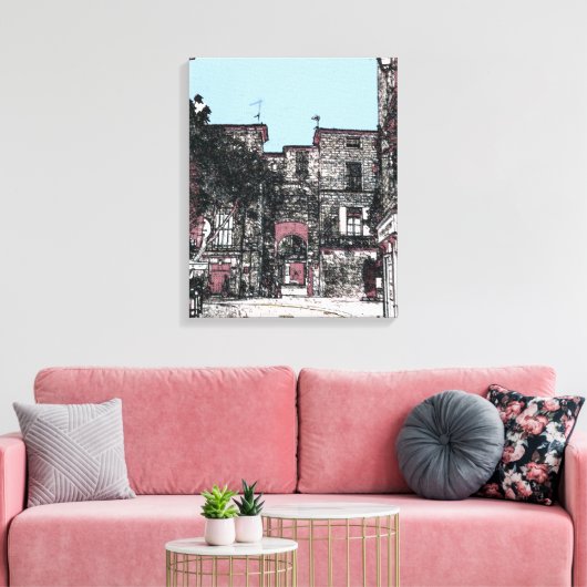 A Street in Pezenas Frankrijk Canvas Afdruk (Insitu (Woonkamer))