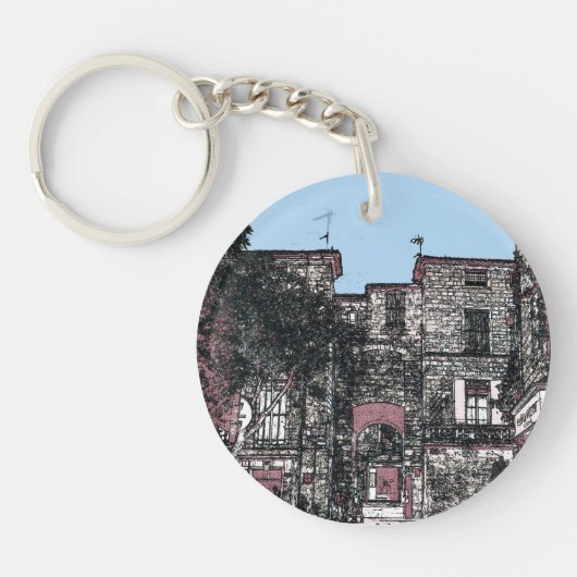 A Street in Pezenas Frankrijk Sleutelhanger (Voorkant)