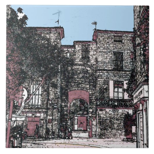 A Street in Pezenas Frankrijk Tegeltje (Voorkant)