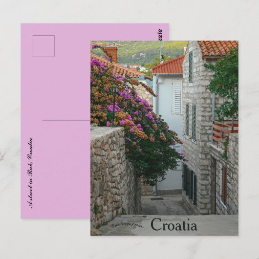 A Street in Rab Croatia Briefkaart (Voorkant / Achterkant)