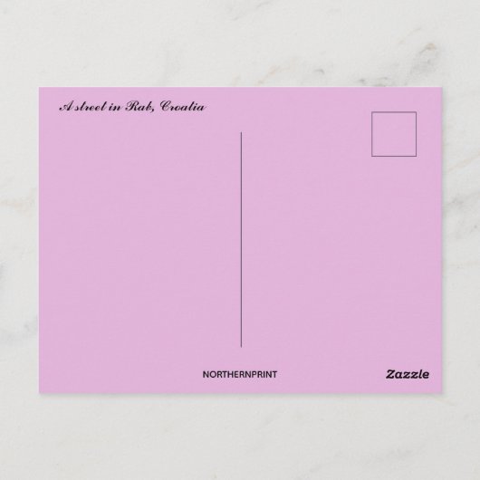 A Street in Rab Croatia Briefkaart (Achterkant)