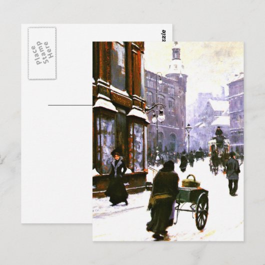 A Street Scene in Winter, Kopenhagen Briefkaart (Voorkant / Achterkant)