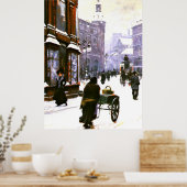 A Street Scene in Winter, Kopenhagen Poster (Keuken)