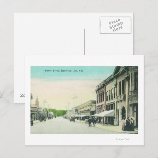 A Street SceneRedwood City, CA Briefkaart (Voorkant / Achterkant)