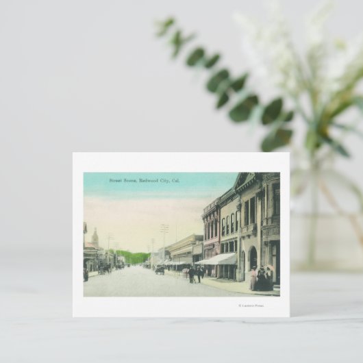 A Street SceneRedwood City, CA Briefkaart (Staand voorkant)