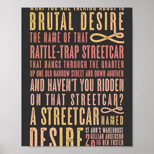 A Streetcar Named Desire Quote 1 Poster (Voorkant)