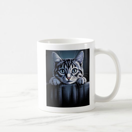 A Striking Cat Illustration – Bold Artistic Feline Koffiemok (Rechts)