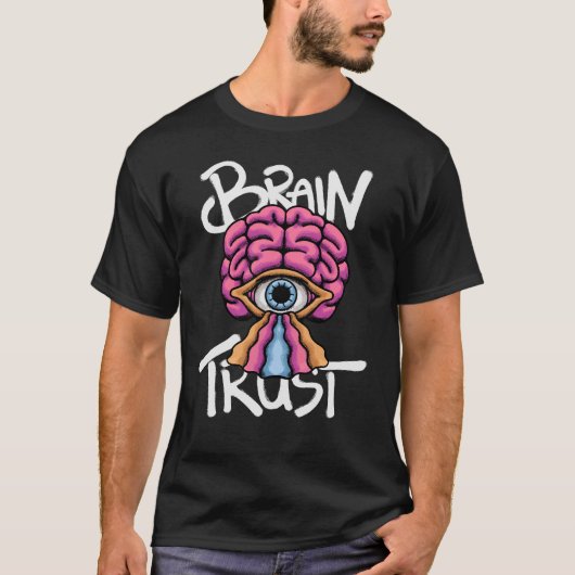A striking Surreal Brain and Eye streetwear design T-shirt (Voorkant)