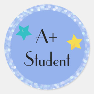 A+ Student met sterren Ronde Sticker