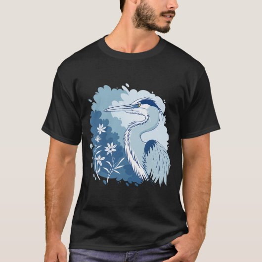 A Stunning Blue Heron Portrait T-shirt (Voorkant)