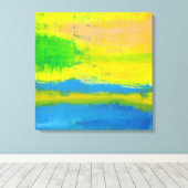"A SUNNY DAY" Geel blauw Nautical Abstract Art Canvas Afdruk (Insitu (Houten vloer))