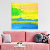"A SUNNY DAY" Geel blauw Nautical Abstract Art Canvas Afdruk (Insitu (Woonkamer))