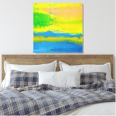 "A SUNNY DAY" Geel blauw Nautical Abstract Art Canvas Afdruk (Insitu (Slaapkamer))