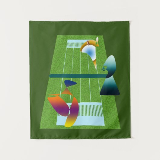 A Surreal Tennis Match Wandkleed (Voorkant)