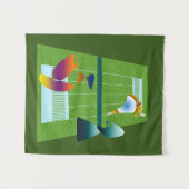A Surreal Tennis Match Wandkleed (Voorkant (horizontaal))