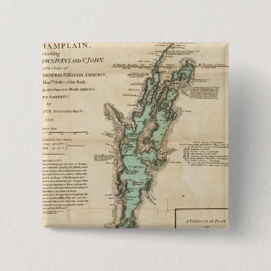 A Survey of Lake ChamPlain Vierkante Button 5,1 Cm (Voorkant)