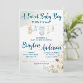 A Sweet Baby Boy is on his way Baby Shower Kaart (Staand voorkant)