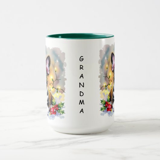 A Sweet Boston Terrier Christmas Mok (Midden)