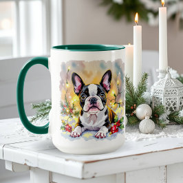 A Sweet Boston Terrier Christmas Mok