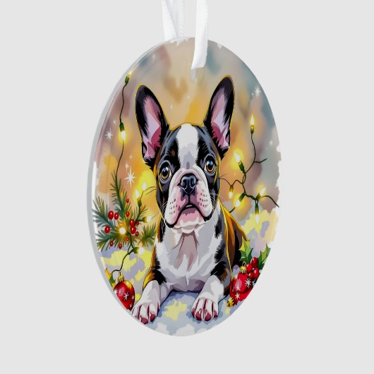 A Sweet Boston Terrier Christmas Ornament (voorkant)