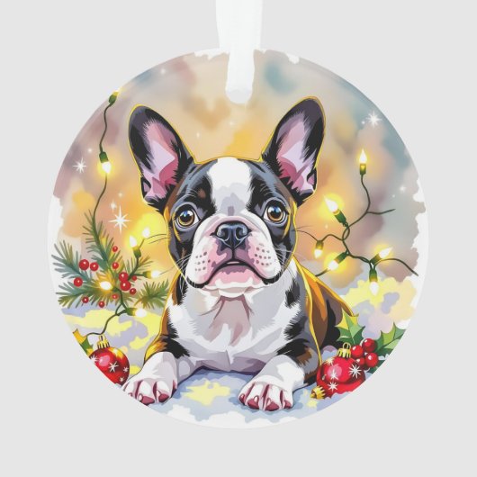 A Sweet Boston Terrier Christmas Ornament (achterkant)
