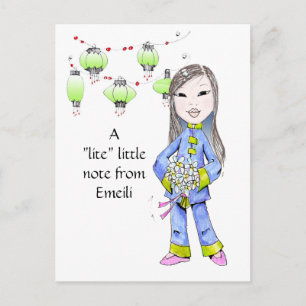 A sweet Chna Girl drawing by special request Briefkaart