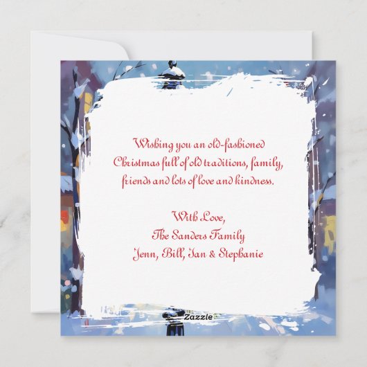 A Sweet Christmas Cardinal Couple on Lamp Post Feestdagenkaart (Achterkant)