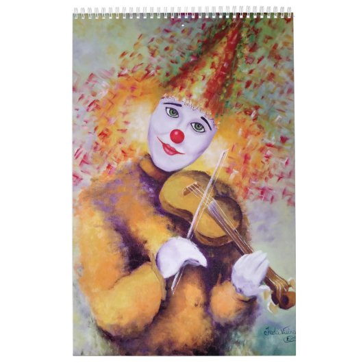 A sweet clown playing the violin kalender (Hoes)