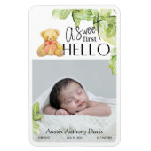 A Sweet First Hello Baby Announcement Card Magneet (Verticaal)