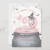 A Sweet Little Boo Is Almost Due Pink Baby Shower Kaart (Voorkant)