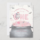 A Sweet Little Boo Is Turning One Pink Birthday Kaart (Voorkant)